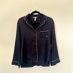 Victoria's Secret Black Pajama Top with Pink Accents
